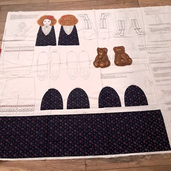 Vintage craft fabric panel set Cranston Springs Christmas stocking Goldilocks - Picture 5 of 10